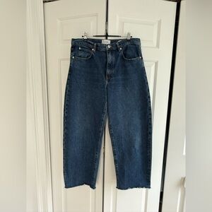Frame Low Slung Barrel Jeans raw hem ankle length sz 30